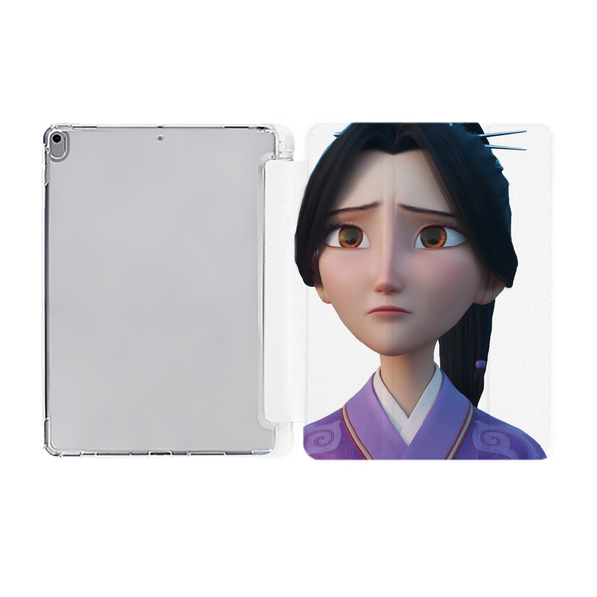 Ne Zha 2 ナタ 魔童の大暴れ IPad ケース ペン収納付き 三つ折りスタンド PUレザー×シリコン 対応機種9.5/10.5/10.9インチ